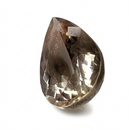 Oregon sunstone faceted pear gemstone, 2.21ct, on a white background, view 1 of 7