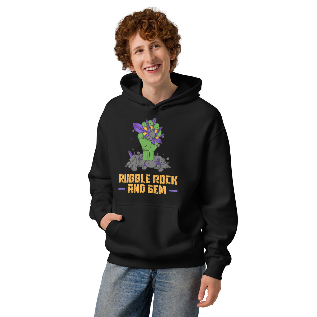 Men’s box hoodie with the classic logo.