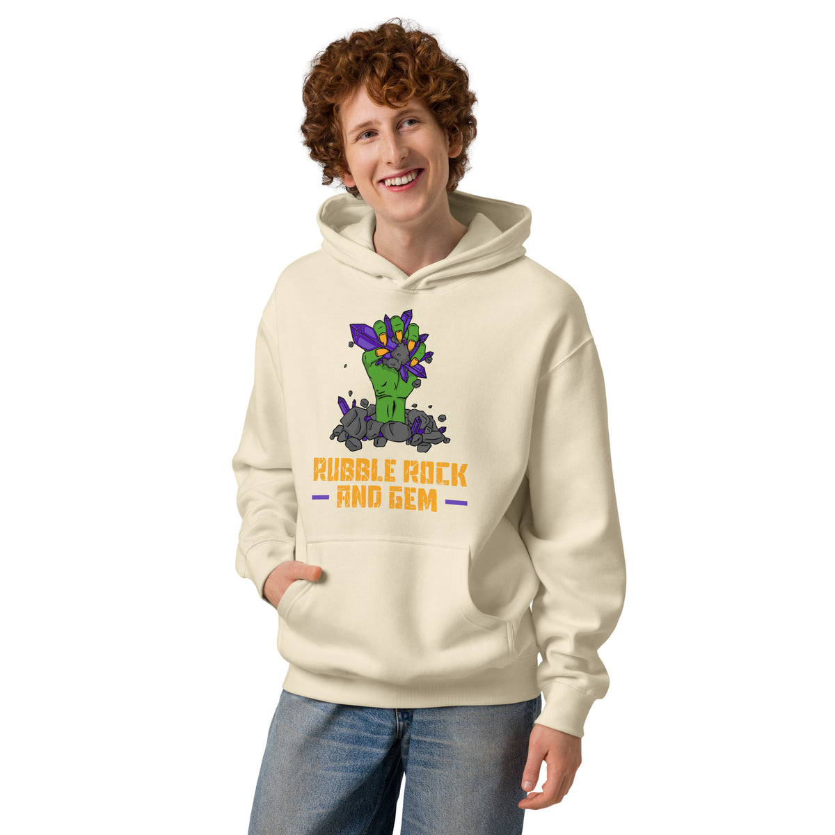 Men’s box hoodie with the classic logo.