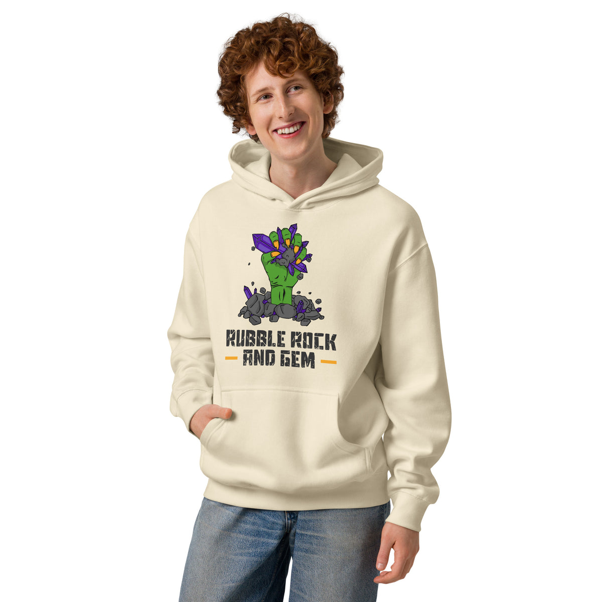 Men’s box hoodie with the classic logo.