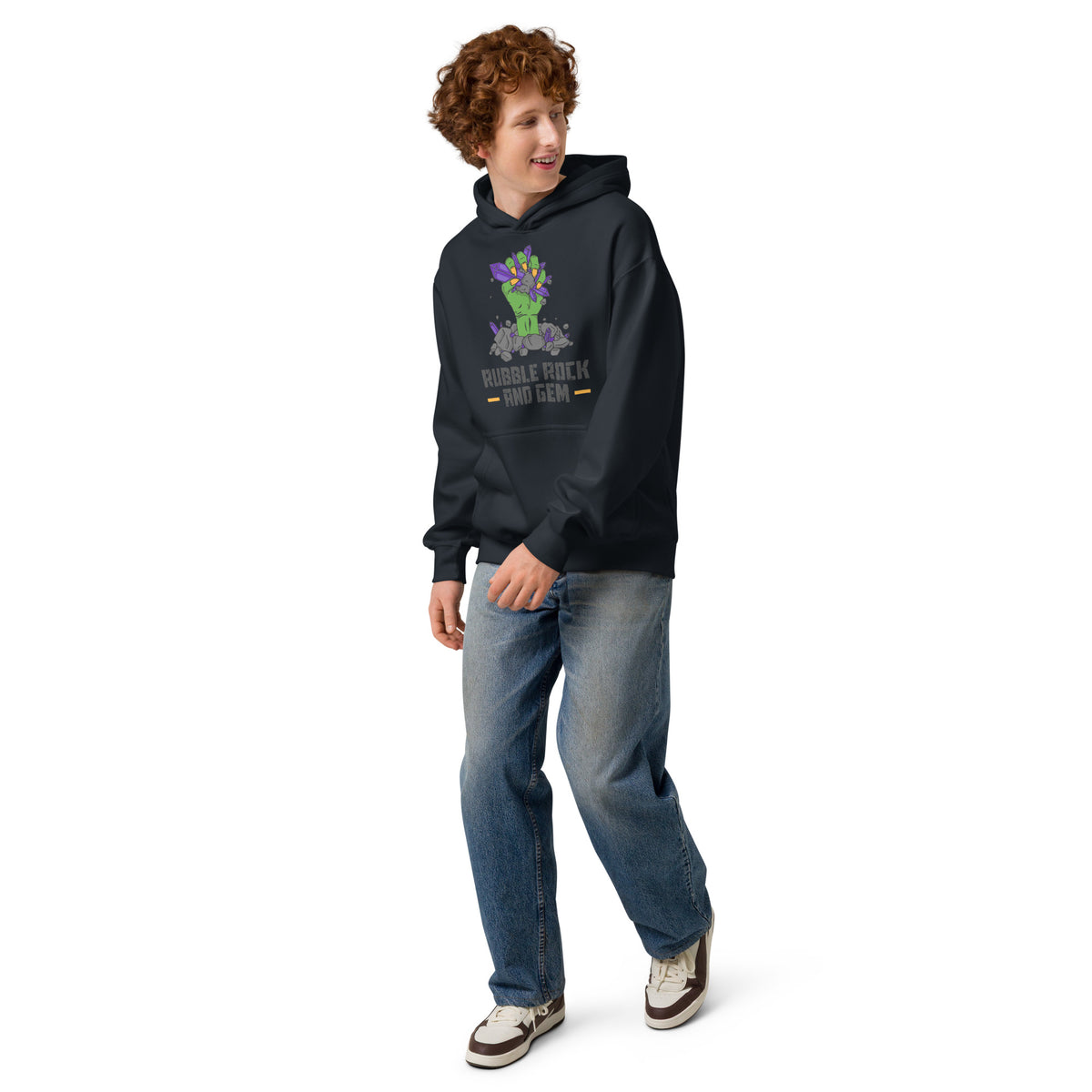 Men’s box hoodie with the classic logo.