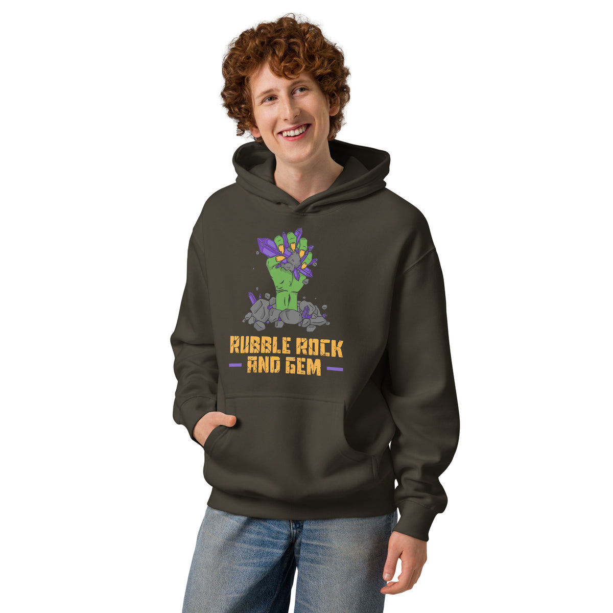Men’s box hoodie with the classic logo.