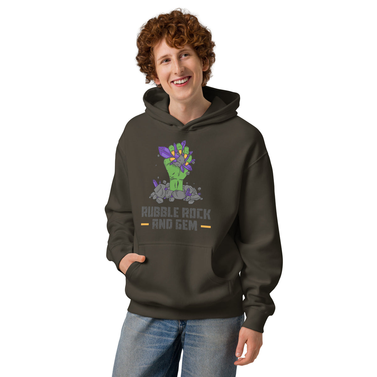 Men’s box hoodie with the classic logo.