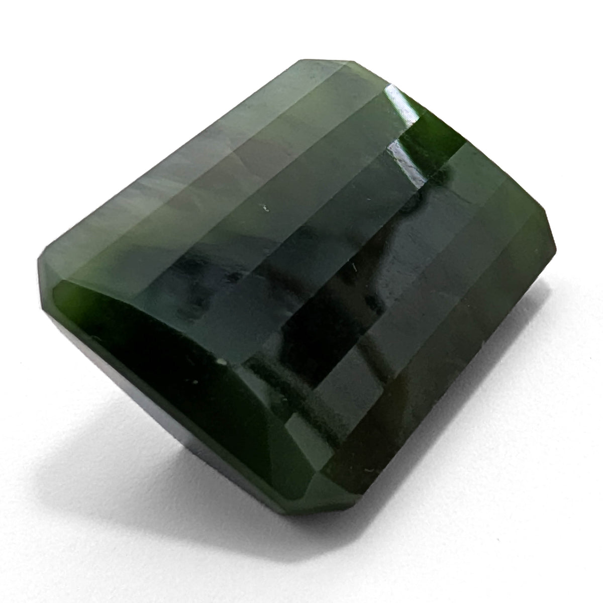 Nephrite Jade faceted emerald gemstone, 46.32ct, view 6 of 10