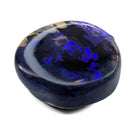 Black opal cabochon freeform gemstone, 2.67ct, from Lightning Ridge, New South Wales, Australia, on a white background, view 1 of 5