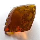 Oregon fire opal faceted cushion fantasy cut gemstone, 4.06ct, view 4 of 11