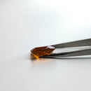 Oregon fire opal faceted cushion fantasy cut gemstone, 4.06ct, held in tweezers, view 11 of 11