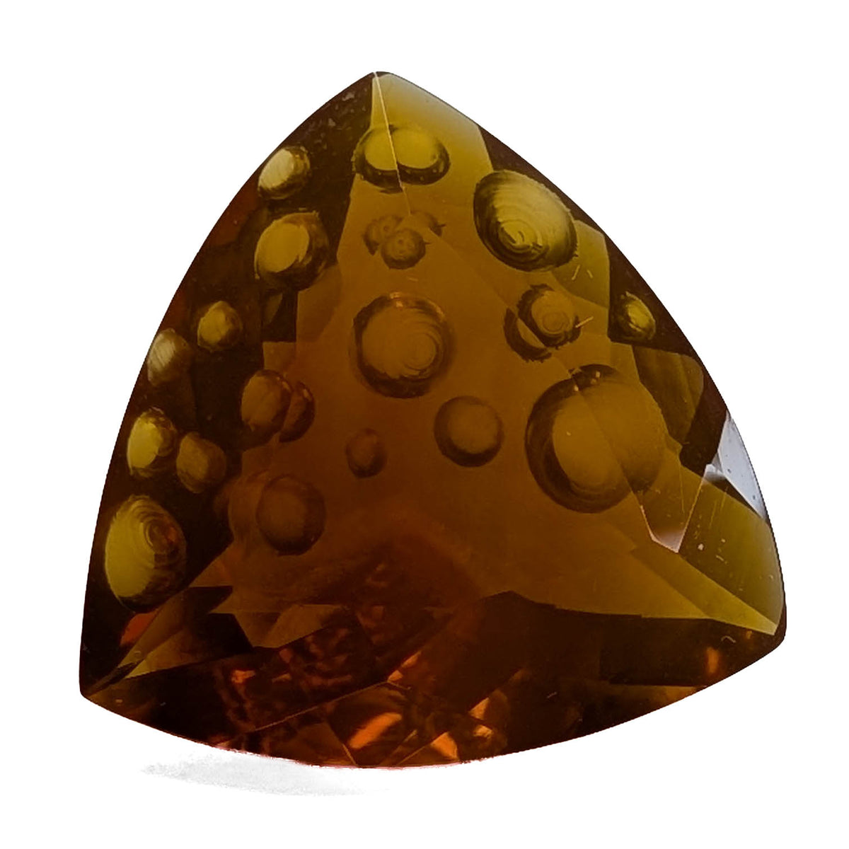 Oregon fire opal faceted trillion fantasy cut gemstone, 8.88ct, view 7 of 10