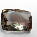 Oregon Sunstone faceted cushion cut gemstone, 4.50ct, from Plush, Oregon, on a white background, view 1 of 11