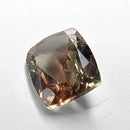 Oregon Sunstone faceted cushion cut gemstone, 4.50ct, from Plush, Oregon, on a white background, view 5 of 11