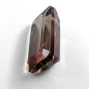 Oregon Sunstone faceted emerald cut gemstone, 2.39ct, from Plush, Oregon, on a white background, view 5 of 11