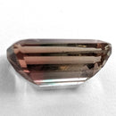 Oregon Sunstone faceted emerald cut gemstone, 2.39ct, from Plush, Oregon, on a white background, view 8 of 11