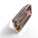 Oregon Sunstone faceted emerald cut gemstone, 2.39ct, from Plush, Oregon, on a white background, view 9 of 11