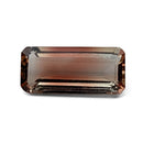 Oregon sunstone faceted emerald gemstone, 3.18ct, on a white background, view 1 of 9