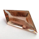 Oregon Sunstone faceted freeform step cut gemstone, 5.50ct, from Plush, Oregon, on a white background, view 1 of 8