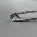 Oregon Sunstone faceted kite step cut gemstone, 3.44ct, from Plush, Oregon, held in tweezers, view 3 of 15