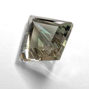 Oregon Sunstone faceted kite step cut gemstone, 3.44ct, from Plush, Oregon, on a white background, view 14 of 15