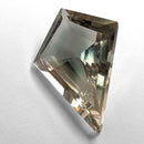 Oregon Sunstone faceted kite step cut gemstone, 3.44ct, from Plush, Oregon, on a white background, view 15 of 15