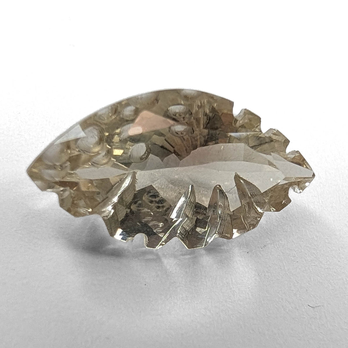 Oregon sunstone faceted marquise fantasy cut gemstone, 6.54ct, view 1 of 8