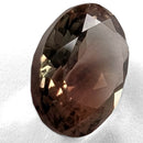 Oregon Sunstone faceted oval cut gemstone, 1.81ct, from Plush, Oregon, on a white background, view 10 of 11