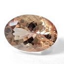 Oregon Sunstone faceted oval cut gemstone, 5.57ct, from Plush, Oregon, on a white background, view 10 of 11