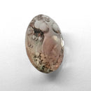 Oregon Sunstone faceted oval fantasy cut gemstone, 3.11ct, from Plush, Oregon, on a white background, view 14 of 15