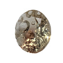 Oregon Sunstone faceted oval fantasy cut gemstone, 4.31ct, from Plush, Oregon, on a white background, view 4 of 10