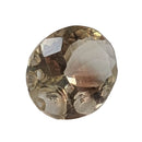 Oregon Sunstone faceted oval fantasy cut gemstone, 4.31ct, from Plush, Oregon, on a white background, view 8 of 10