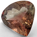 Oregon Sunstone faceted pear cut gemstone, 5.21ct, from Plush, Oregon, on a white background, view 4 of 12