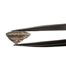 Oregon Sunstone faceted pear fantasy cut gemstone, 3.76ct, from Plush, Oregon, held in tweezers, view 3 of 11