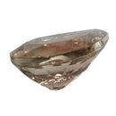 Oregon Sunstone faceted pear fantasy cut gemstone, 3.76ct, from Plush, Oregon, on a white background, view 7 of 11