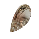 Oregon Sunstone faceted pear fantasy cut gemstone, 3.76ct, from Plush, Oregon, on a white background, view 9 of 11