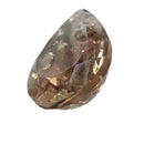 Oregon Sunstone faceted pear fantasy cut gemstone, 3.76ct, from Plush, Oregon, on a white background, view 11 of 11
