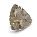 Oregon Sunstone faceted trillion fantasy cut gemstone, 2.50ct, from Plush, Oregon, on a white background, view 1 of 10