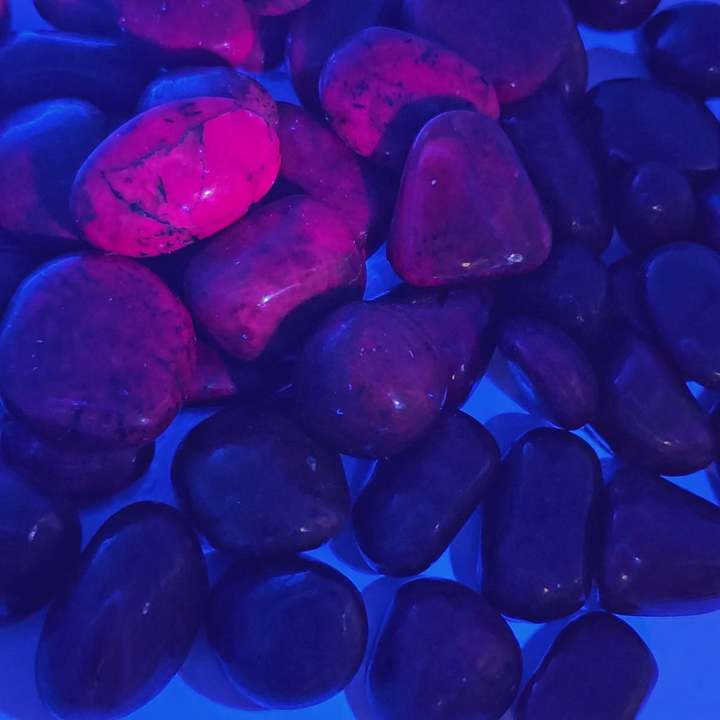 Ruby - Tumble - Crown Chakra - UV reactive