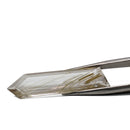 Rutile Quartz faceted Tablet Cut gemstone, 7.65ct, held in tweezers, view 2 of 12