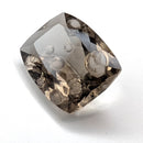 Smoky Quartz faceted cushion fantasy cut gemstone, 11.00ct, view 1 of 12