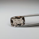 Smoky Quartz faceted cushion fantasy cut gemstone, 11.00ct, held in tweezers, view 2 of 12