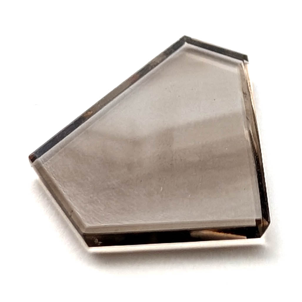 Smoky Quartz faceted freeform flatback step cut gemstone, 4.32ct, from Minas Gerais, Brazil, view 4 of 7