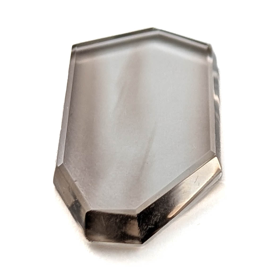 Smoky Quartz faceted freeform flatback step cut gemstone, 9.03ct, from Minas Gerais, Brazil, view 5 of 10