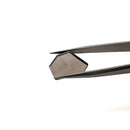 Smoky Quartz faceted freeform flatback step cut gemstone, 4.87ct, held in tweezers, view 2 of 7