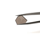 Smoky Quartz faceted freeform flatback step cut gemstone, 4.87ct, held in tweezers, view 3 of 7