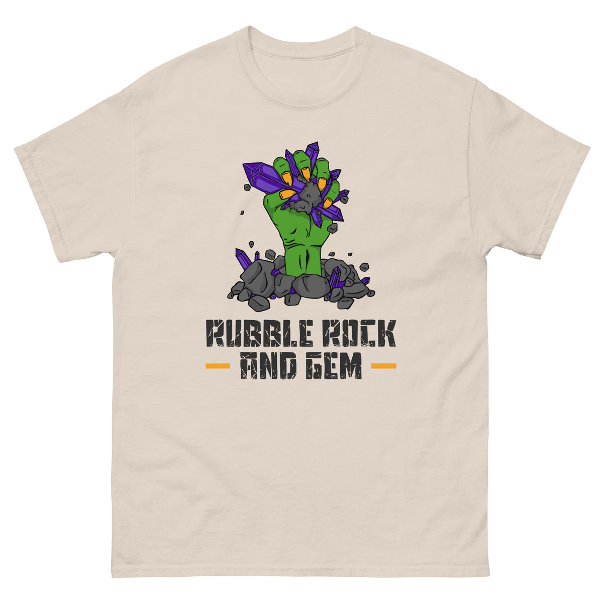 Rubble Rock and Gem classic logo tee – third front flat lay