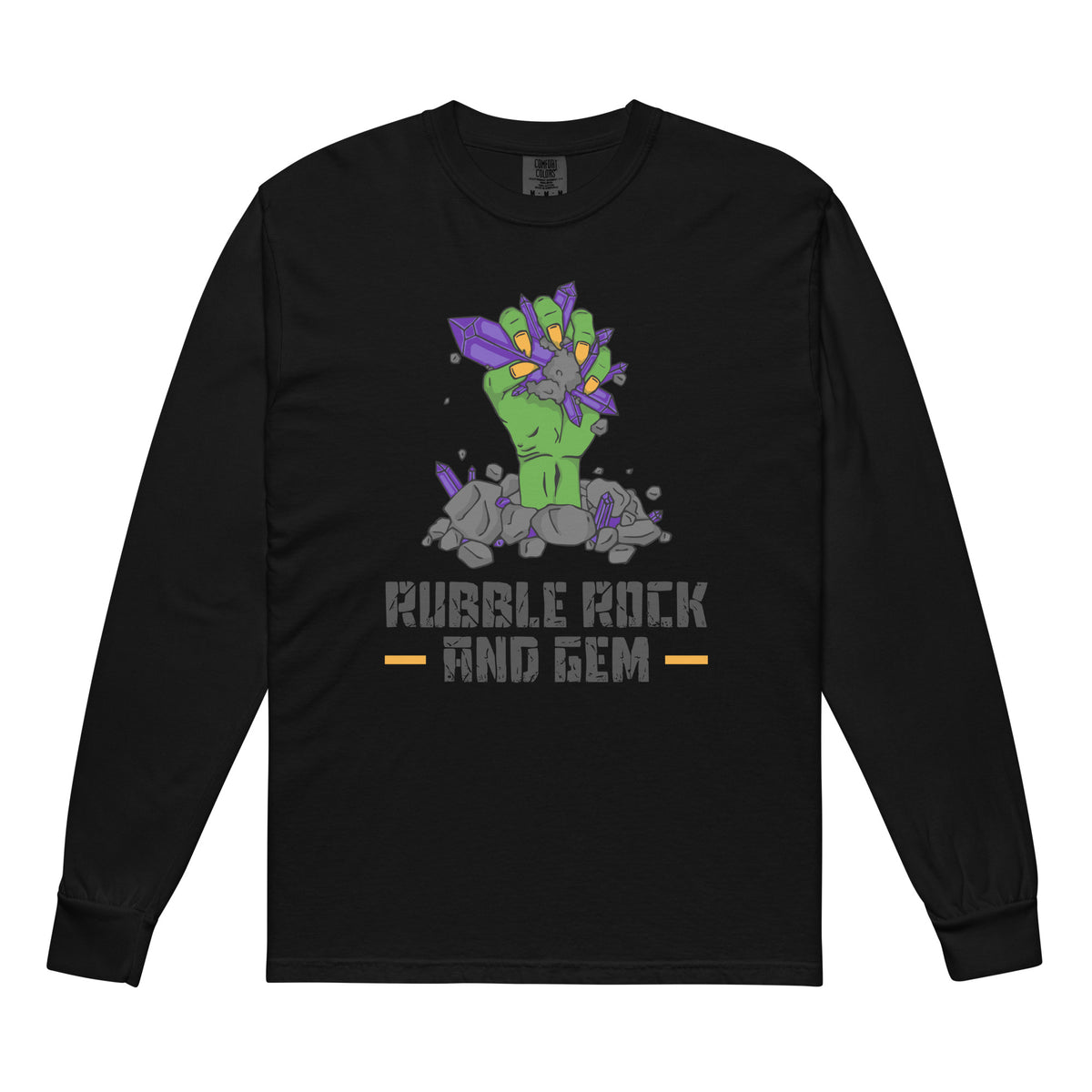 Garment dyed heavy weight long sleeve shirt with the classic logo.