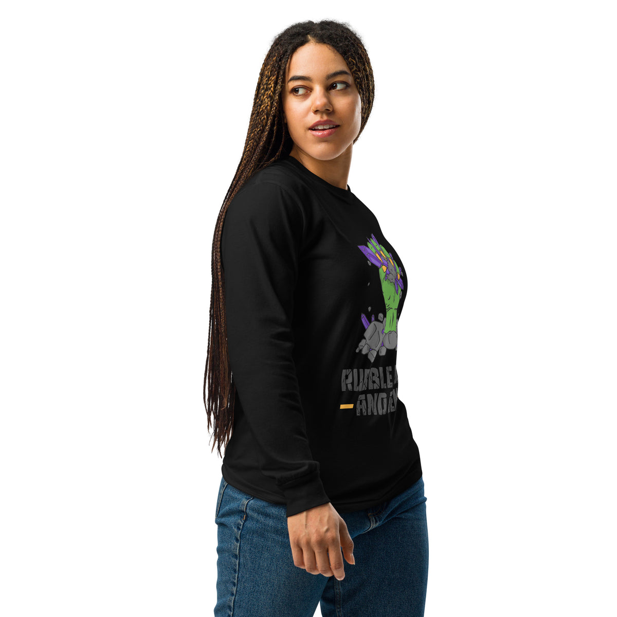 Garment dyed heavy weight long sleeve shirt with the classic logo.