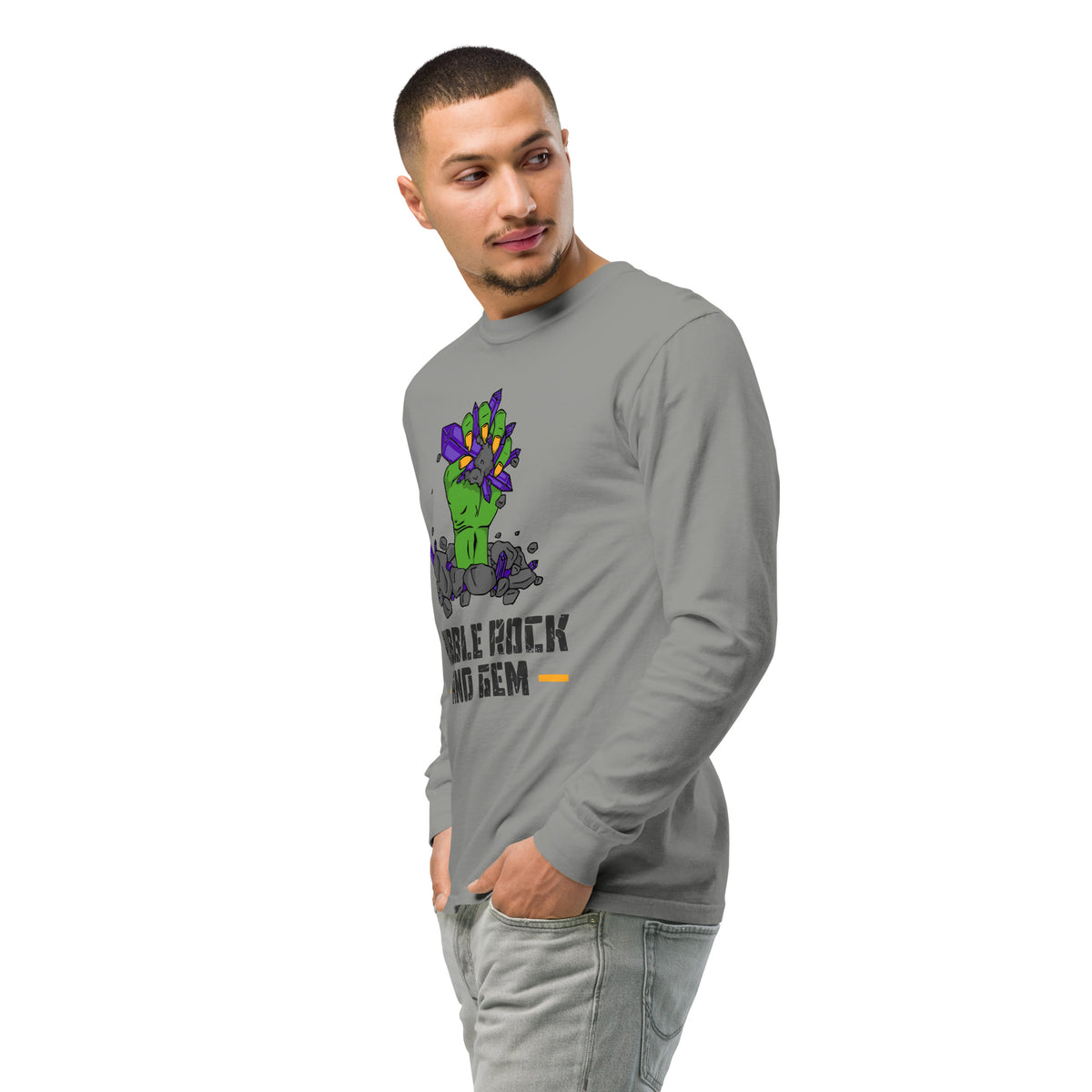 Garment dyed heavy weight long sleeve shirt with the classic logo.