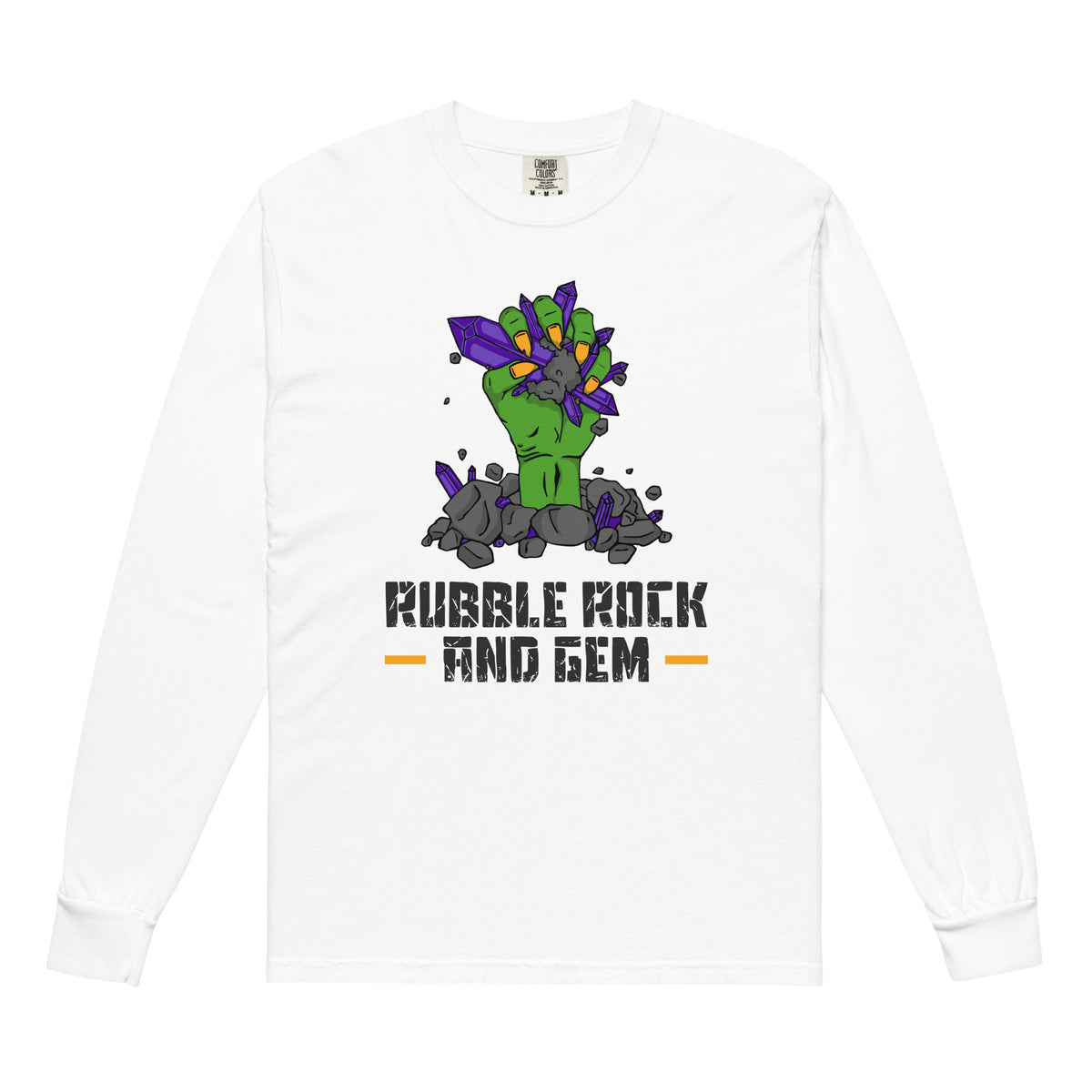 Garment dyed heavy weight long sleeve shirt with the classic logo.
