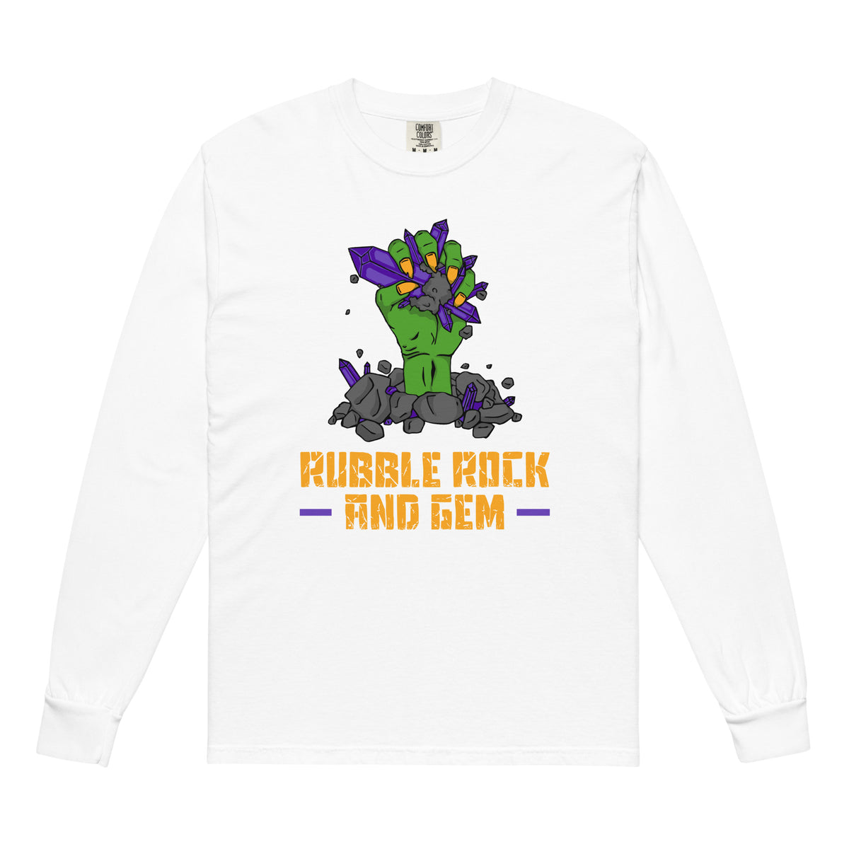 Garment dyed heavy weight long sleeve shirt with the classic logo.