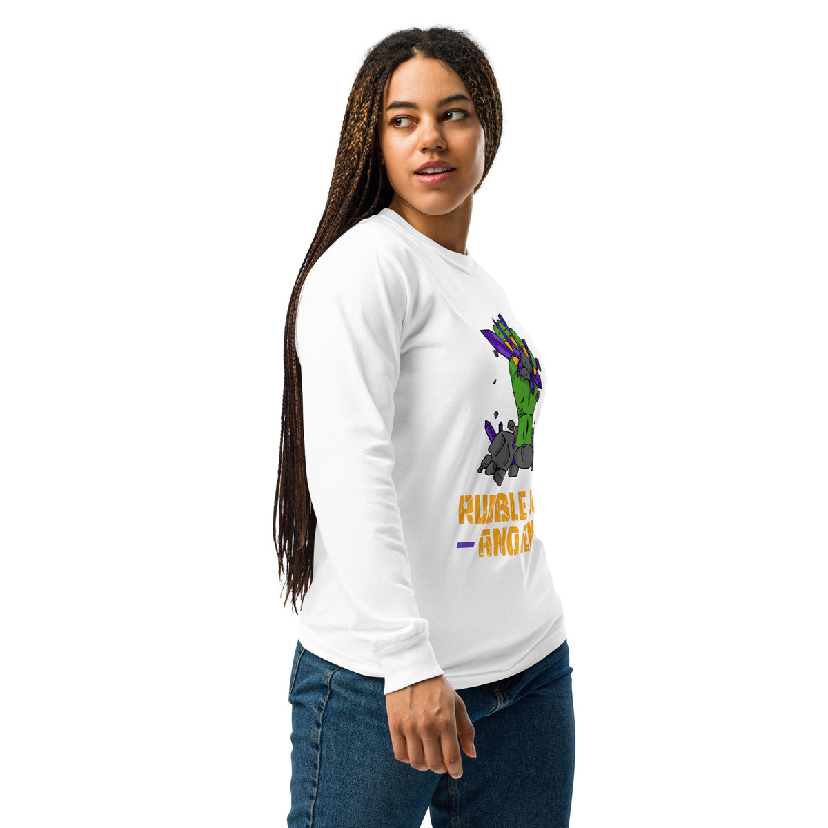 Garment dyed heavy weight long sleeve shirt with the classic logo.