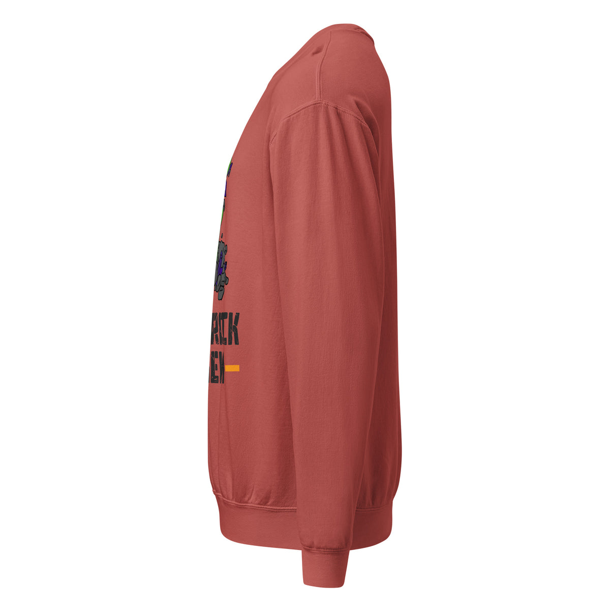 Unisex garment dyed fleece crewneck sweatshirt with the classic logo.